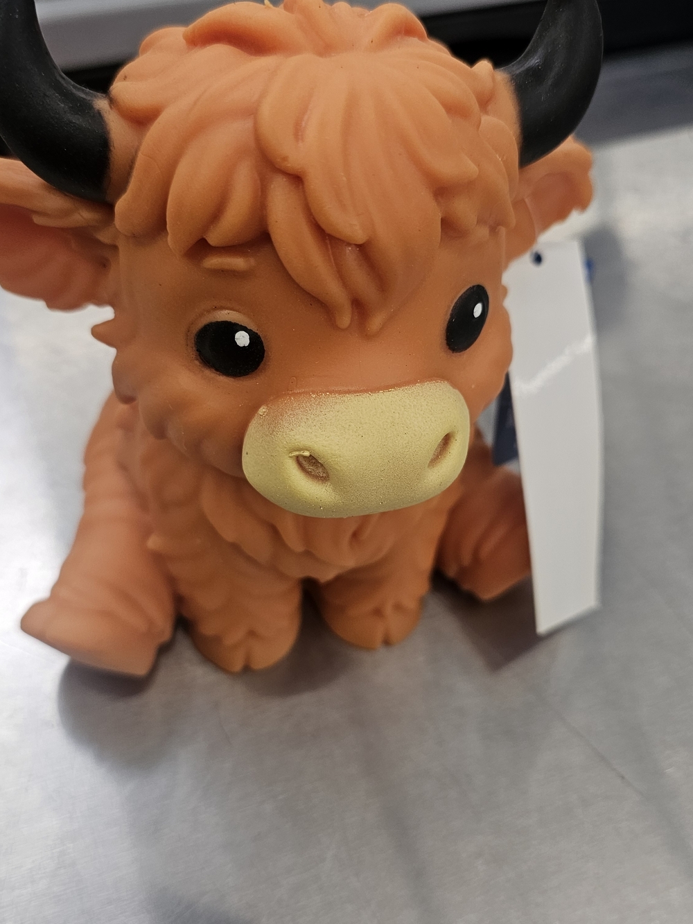 Orange Plush Highland Cow Squeak Toy by